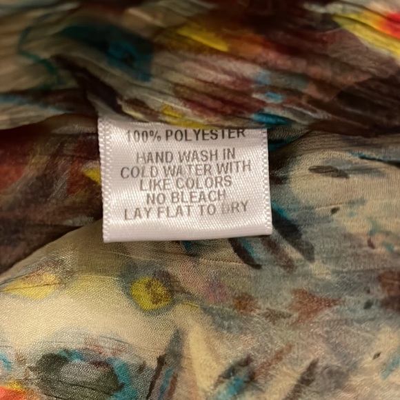 Gibson Chiffon Sheer Lightweight Bell Sleeve Boho Tunic Blouse Medium - Picture 8 of 9